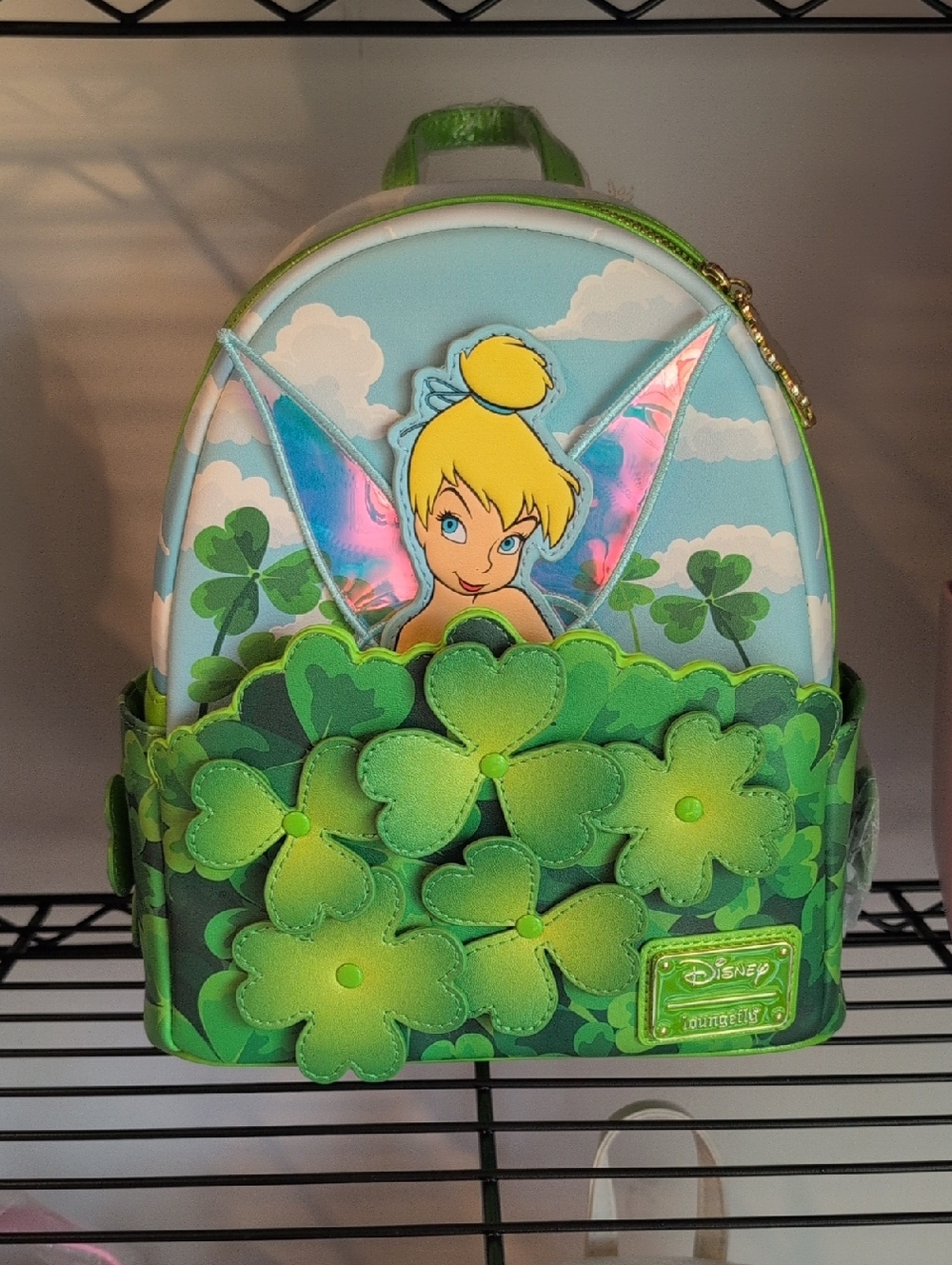 Disney Tinker Bell Green Clover Shamrock Mini Backpack Loungefly